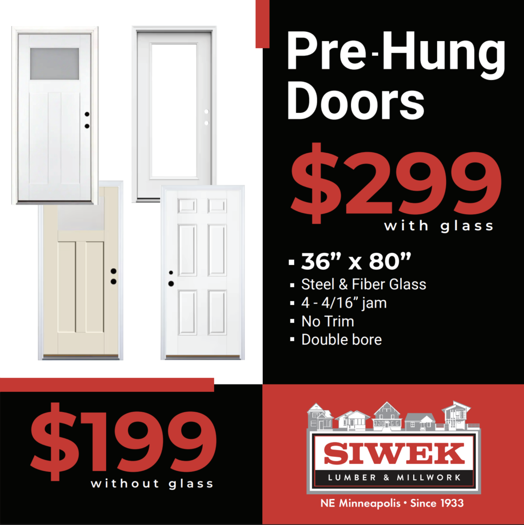 Prehung Door Sale in Minneapolis, MN Siwek lumber and millwork corp - ne mpls