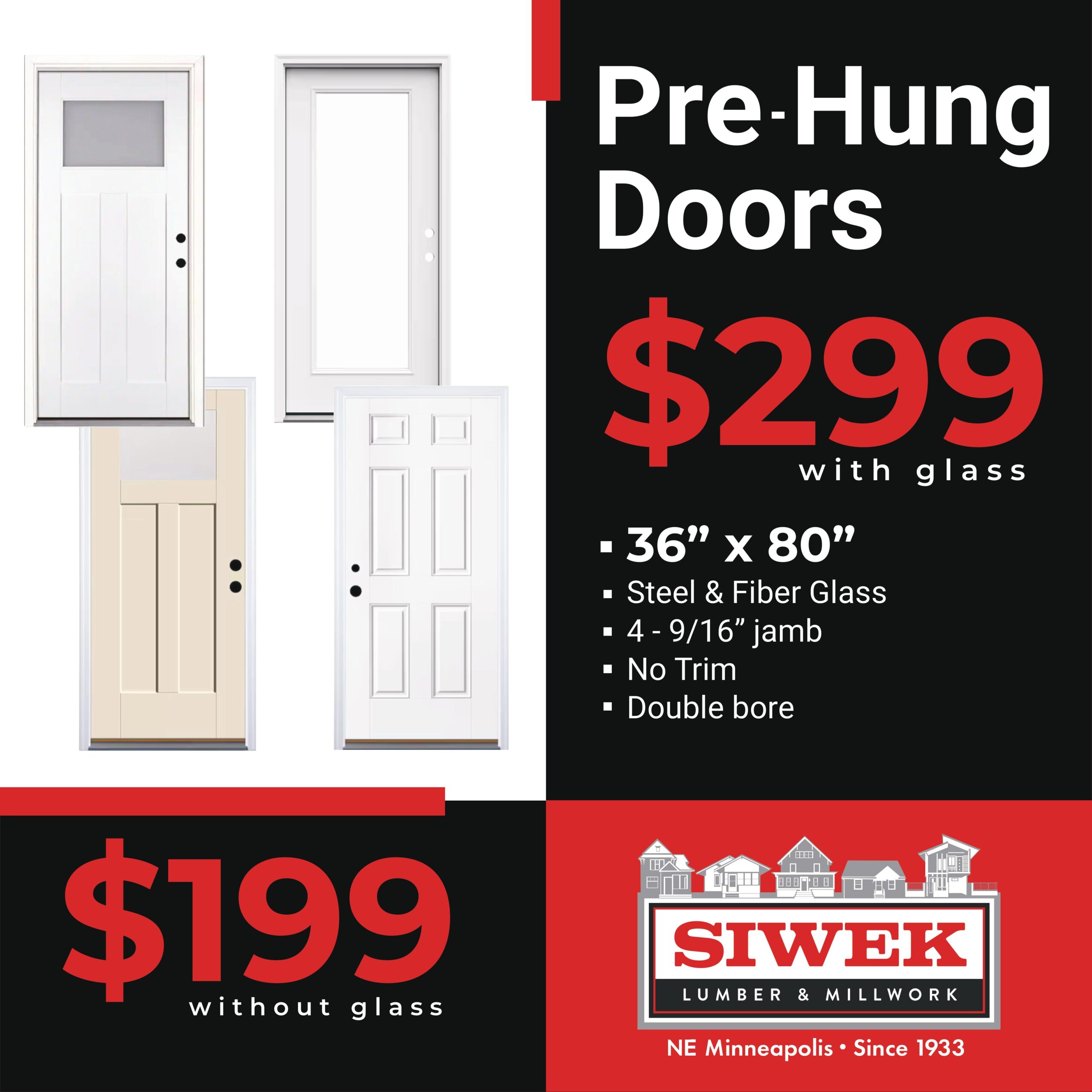Pre hung Door Sale in Minneapolis, MN Siwek lumber and millwork corp - ne mpls minnesota Pre hung Door Sale in Minneapolis, MN Siwek lumber and millwork corp - ne mpls minnesota